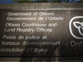 An exterior file photo of the Ottawa Courthouse on Elgin Street.