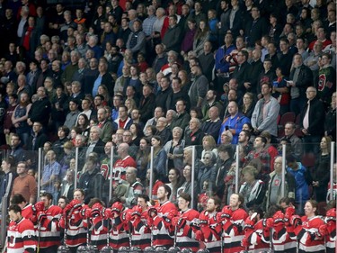 Not a seat seemed empty during the Ottawa 67's matchup against the Guelph Storm in game five of the Eastern OHL final at TD Place in Ottawa Friday.