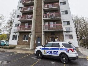 Ottawa Police are investigating the discovery of a body behind an apartment building at 251 Donald Street in Ottawa on May 14, 2019.