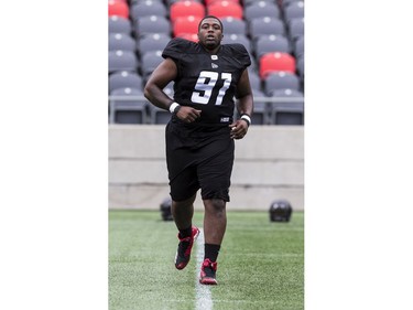 DL Zaycoven Henderson during Ottawa Redblacks rookie camp at TD Place on Wednesday, May 15, 2019.