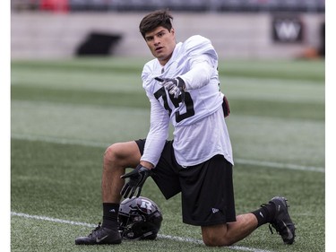 WR Guillermo Villalobos during Ottawa Redblacks rookie camp at TD Place on Wednesday, May 15, 2019.
