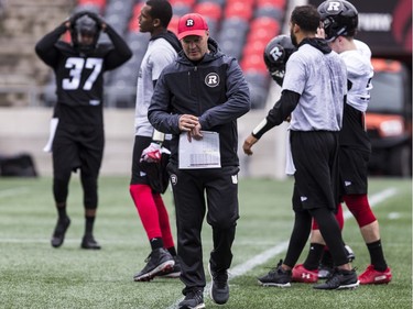 Head coach Rick Campbell during Ottawa Redblacks rookie camp at TD Place on Wednesday, May 15, 2019.