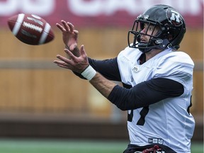 Wide receiver Seth Coate makes a catch during Ottawa Redblacks rookie camp at TD Place on Wednesday, May 15, 2019. Errol McGihon/Postmedia