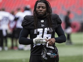 Deshawntee Gallon during Day 2 of the Ottawa Redblacks' rookie camp at TD Place on Thursday, May 16, 2019. Errol McGihon/Postmedia