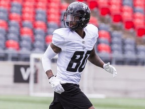 Ottawa Redblacks WR Caleb Holley during training camp at TD Place,