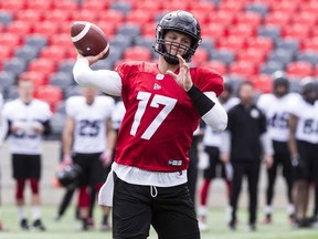 Ottawa Redblacks QB Danny Collins during training camp at TD Place on May 21, 2019.