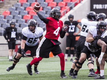 Ottawa Redblacks QB Dominique Davis during training camp at TD Place on May 21, 2019.