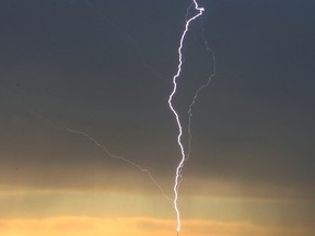 Lightning strikes.