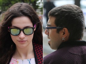 Caroline Budd and Antonio Comunale arriving at the Ottawa Court House in 2015.