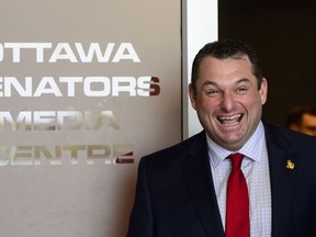 D.J. Smith leaves a press conference after being announced as the Ottawa Senators new head coach in Ottawa on Thursday, May 23, 2019.