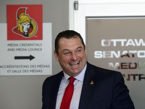 D.J. Smith leaves a press conference after being announced as the Ottawa Senators new head coach in Ottawa on Thursday, May 23, 2019.