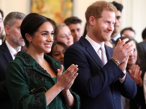Meghan, Duchess of Sussex and Prince Harry, Duke of Sussex, watch a musical performance at Canada House, the offices of the High Commision of Canada in the United Kingdom, during an event to mark Commonwealth Day, in central London, on March 11, 2019.