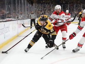 The Boston Bruins couldn't be happier with the play of free-agent signing Joakim Nordstrom. (Bruce Bennett/Getty Images)