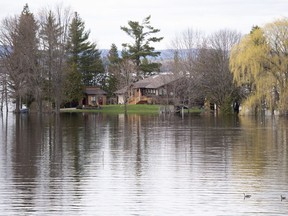 A home off of Beachburg Road by the Ottawa River in the Whitewater region, east of Pembroke, was completely surrounded by water as flooding continued on Saturday, May 11, 2019.