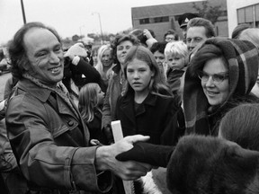 Prime minister Pierre Elliott Trudeau at Barracks, November 11, 1971 (London Free Press files, Western Archives)