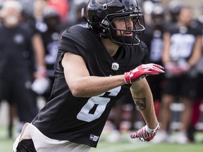 Ottawa Redblacks defensive back Antoine Pruneau runs drills at training camp. (Errol McGihon/Postmedia Network)