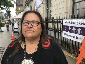 Algonquin Grand Chief Verna Polson has been camped outside 100 Wellington for a week, demanding the Algonquins be given equal space in the former US Embassy site, which is to be the new political centre for Canada's Indigenous peoples.