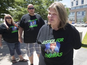 Thomas Rancourt's grandmother tries to keep back tears after David Sillars was convicted of impaired operation of a canoe causing death. (Stan Behal, Toronto Sun)