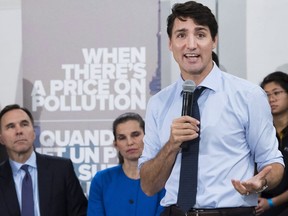 Prime Minister Justin Trudeau speaks at Humber College about his government's new carbon tax on Oct. 23, 2018. (THE CANADIAN PRESS)