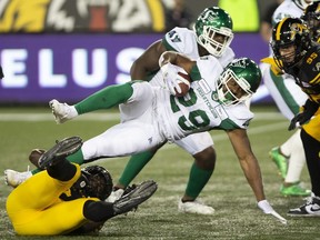 Former Redblack William Powell had an impressive regular-season debut for the Saskatchewan Roughriders against the Hamilton Tiger-Cats.