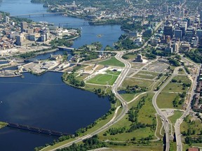 LeBreton Flats viewed from above in 2017.
