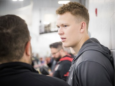 The Ottawa Senators development camp was at the Bell Sensplex for a 3-on-3 tournament Saturday, June 29, 2019.  Brady Tkachuk was on site watching the players on the ice and greeting young fans.