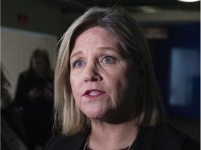 Ontario NDP leader Andrea Horwath speaks to the media after Sting performed songs from his new musical 'The Last Ship'  for GM and UNIFOR employees who will lose their jobs when GM shuts down the Oshawa Plant at the end of the year.  Thursday February 14, 2019. Stan Behal/Toronto Sun/Postmedia Network ORG XMIT: POS1902141554128766