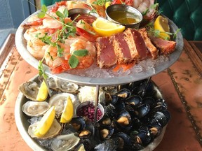 Seafood tower at Happy Fish Raw Bar