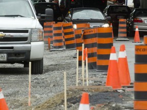 Orange cones.