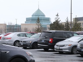 A photo of the DND parking lot at the Carling campus off Moodie Drive earlier this year.
