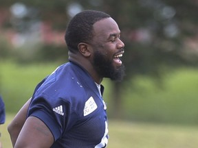 Toronto Argonauts' Shawn Lemon has missed the past two games. (JACK BOLAND/Toronto Sun)