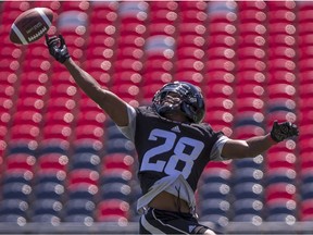 Redblacks defensive back Corey Tindal in a file photo from practice earlier this month.