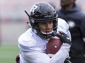 WR Guillermo Villalobos during Ottawa Redblacks Rookie Camp at TD Place on May 15, 2019. Errol McGihon/Postmedia