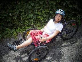 Thuy Do with her beloved Catrike bike Saturday, July 13, 2019. Do's bike was stollen from her July second and just recently returned after it was dropped off to the police station. Do says it will be hard hard to top getting her bike back as she celebrates her birthday this week.