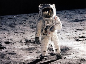 In this file photo taken on July 20, 1969, astronaut Buzz Aldrin, lunar module pilot, walks on the surface of the moon during the Apollo 11 extravehicular activity.