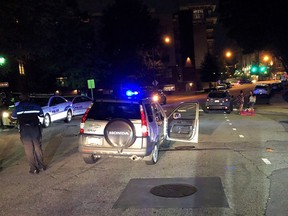 The scene of the collision in downtown Greenville on July 5, 2019. Hilmary Moreno-Borrios used a live snake to steal the vehicle.