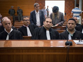 Lawyers wait for the arrival of the suspected jihadists accused of murdering two Scandinavian women, during the final court session of the 11-week trial in Sale, near the capital Rabat, on July 18, 2019.