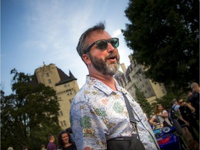Tom Green organized a picnic to get people to come out and show their support and voice their opinion against the Château Laurier renovation on Saturday, July 27, 2019, in Major's Hill Park.    Ashley Fraser/Postmedia