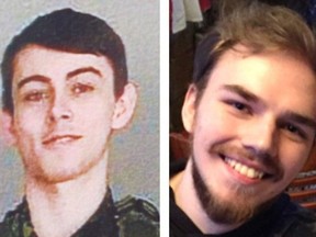 Bryer Schmegelsky, left, and Kam McLeod are seen in this undated combination handout photo provided by the RCMP.