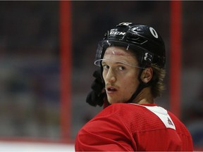 Ottawa Senators Thomas Chabot during practice at Canadian Tire Centre.