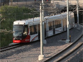 An LRT in a test run on Ottawa's LRT system in early July.