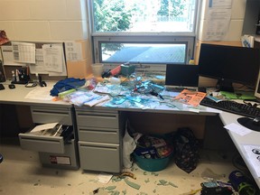 City police are investigating break-ins at St. Jerome School and the Riverview Community Centre in Riverside South overnight.