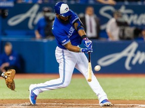 Blue Jays right fielder Teoscar Hernandez hit the game-winning home run against the Rays to complete a huge comeback on Saturday at the Rogers Centre.