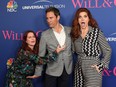 (From left to right) Megan Mullally, Eric McCormack and Debra Messing attend the NBCUniversal "Will & Grace" FYC Event in Los Angeles on June 9, 2018.