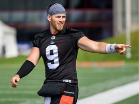 Calgary Stampeders quarterback Nick Arbuckle participates in team practice at McMahon Stadium on Tuesday, Aug. 6, 2019.