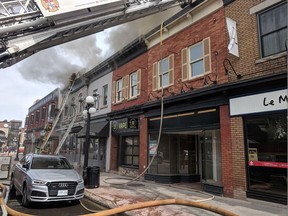 Ottawa Fire on scene on a 2-Alarm fire at 35 William Street in the Byward Market, April 12, 2019