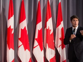 Prime Minister Justin Trudeau addresses supporters during a Liberal Party fundraiser in Surrey, B.C., Sunday, Aug. 4, 2019.