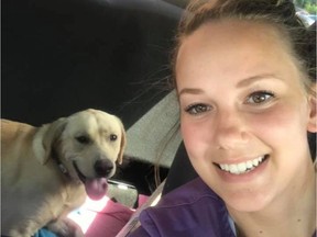 Jordin Legate, sister-in-law to Buckaroo's owner Peter Phillips, picked up the 16-month-old Labrador retriever from the Oakville and Milton Humane Society on Thursday.