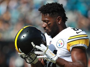 Antonio Brown of the Pittsburgh Steelers waits on the field before their game against the Jacksonville Jaguars at TIAA Bank Field on Nov. 18, 2018 in Jacksonville, Fla. (Scott Halleran/Getty Images)