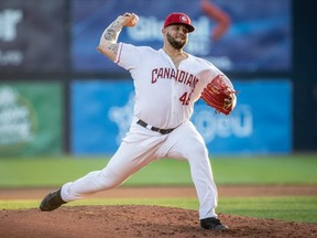 Blue Jays 2019 first-round pick Alek Manoah brings the heat for the Vancouver Canadians. MARK STEFFENS/VANCOUVER GIANTS PHOTO